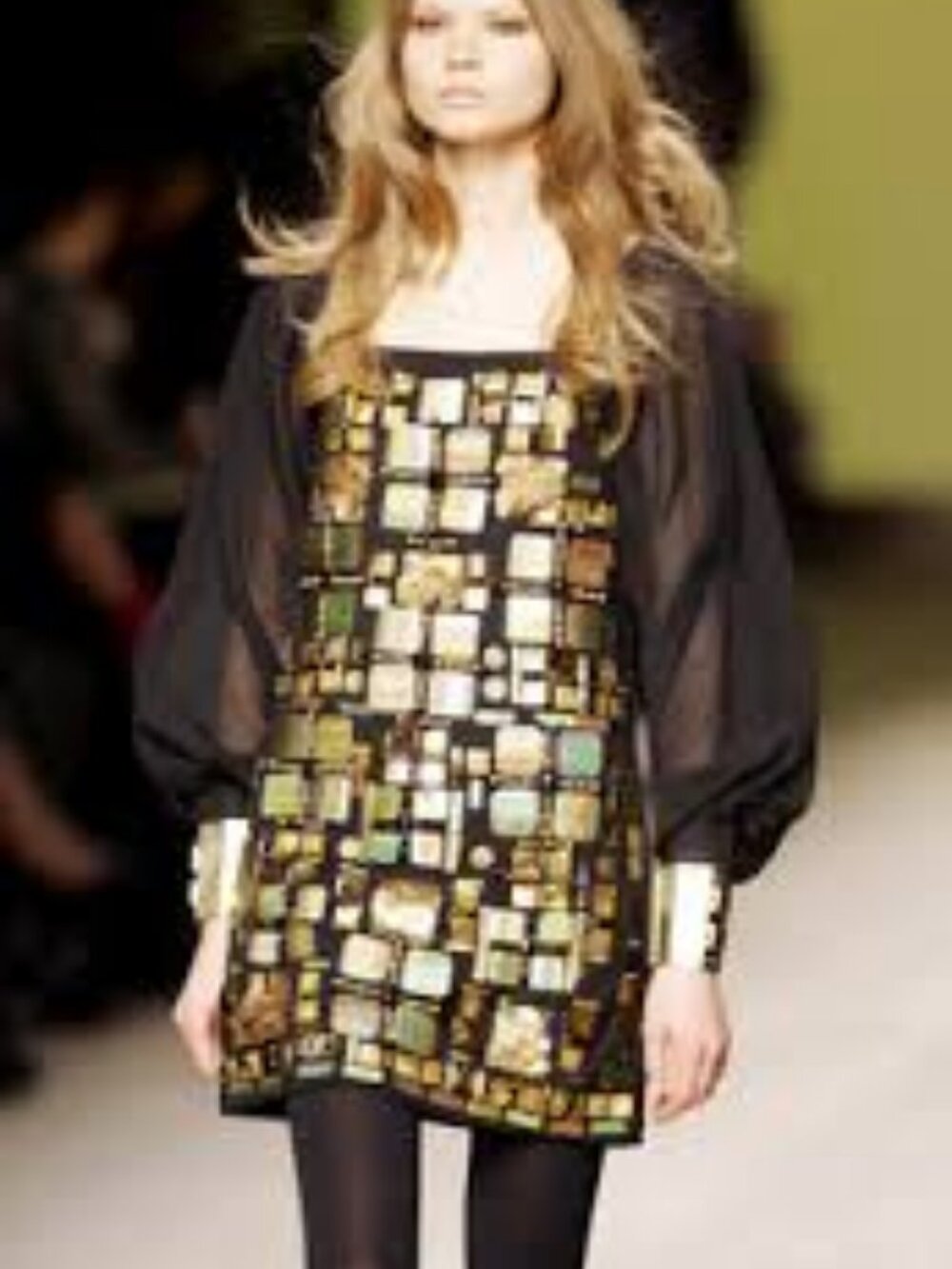 Emilio Pucci gold and black beaded and large sequin dress size 42 (us 8)